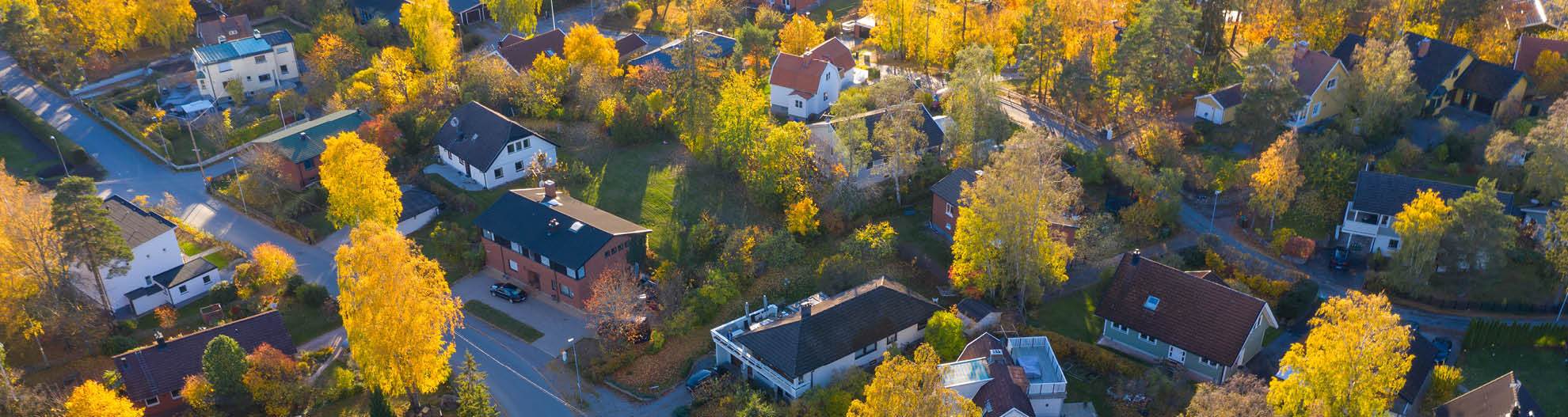 Aerial view of neighborhood